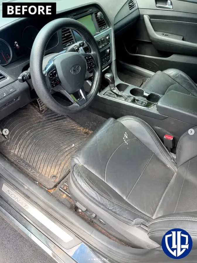 Hyundai interior deep cleaning before LugoLux detailing