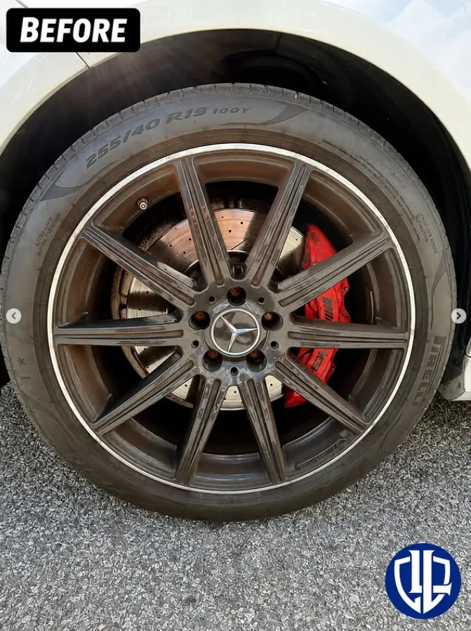 Mercedes wheel before LugoLux detailing